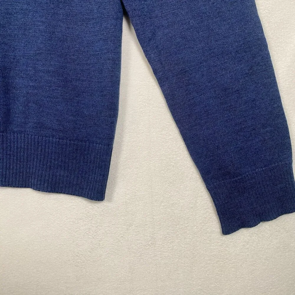 Banana Republic Men’s Extra Fine Merino Wool V-Neck Sweater Blue 100% Merino